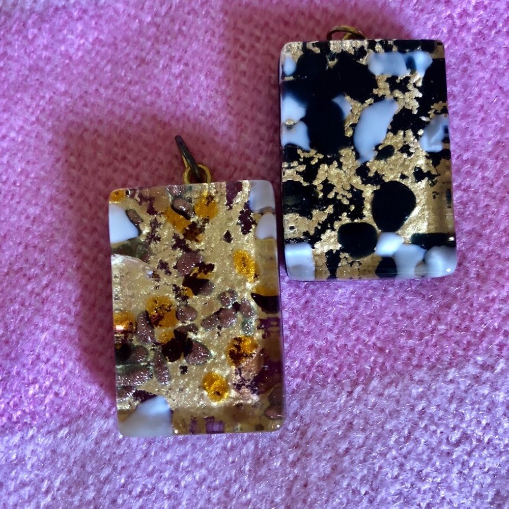 Set of 2 made in Italy natural stone pendants